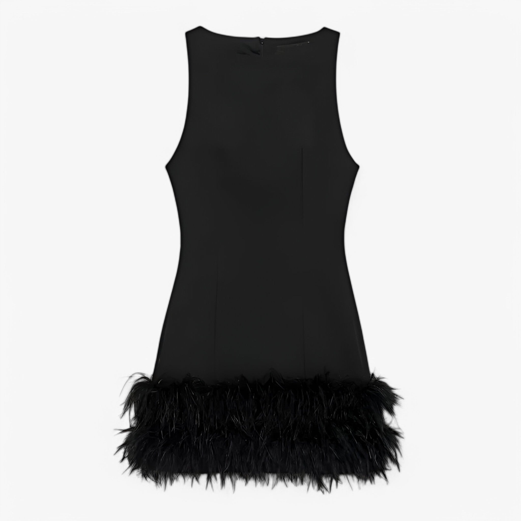 Women's Feathered Mini Dress: Bold Elegance for a Glamorous Evening
