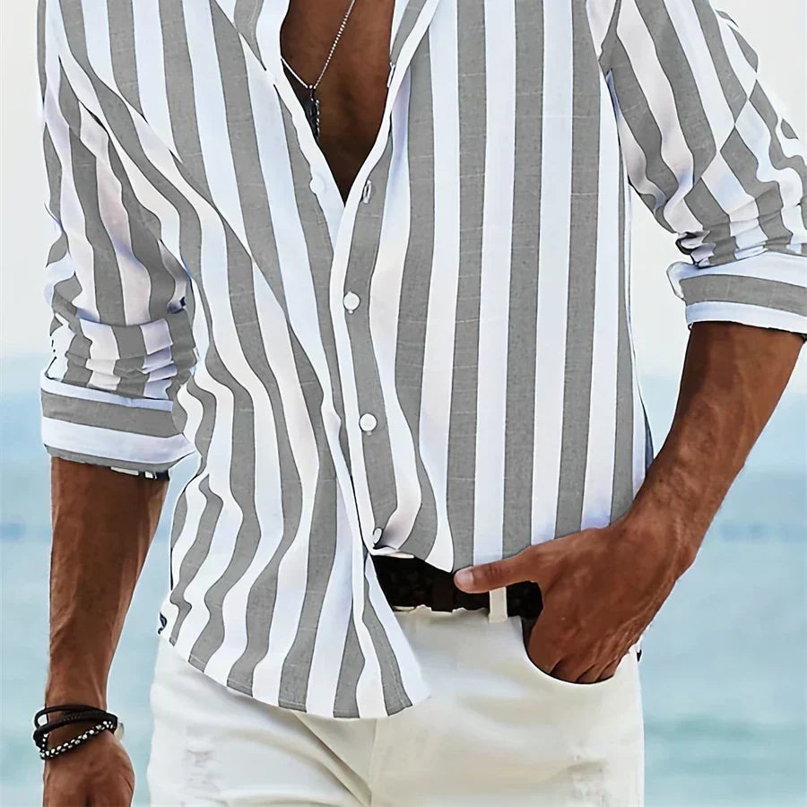 Joel Men's Summer Striped Relaxed-Fit Shirt