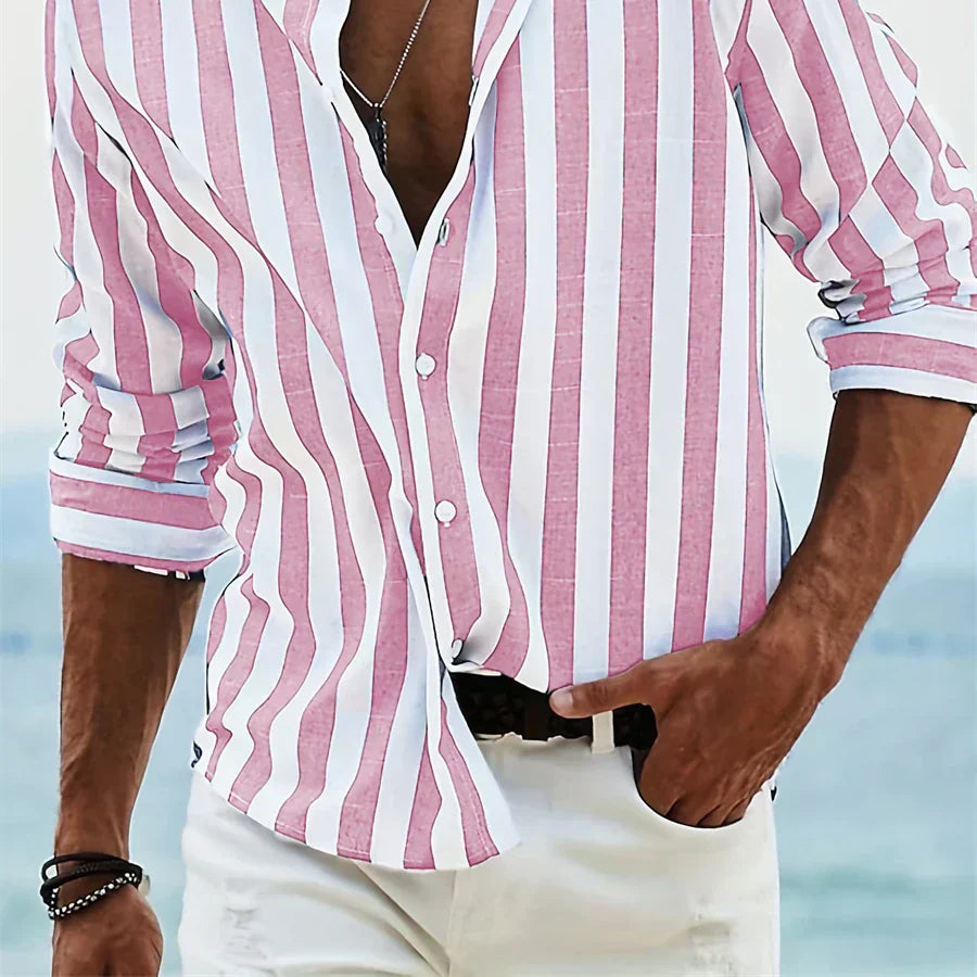 Joel Men's Summer Striped Relaxed-Fit Shirt