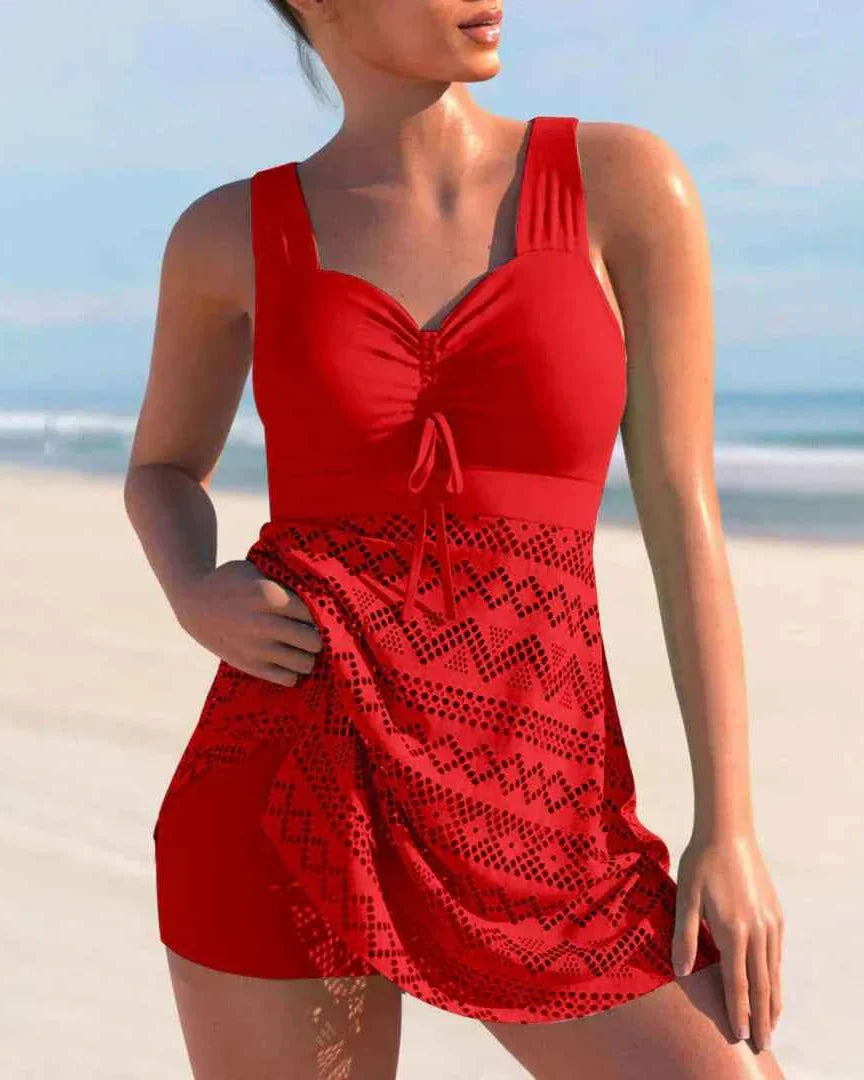 Anna gemustertes Tankini-Set – schmeichelhafte Bademode mit auffälligem Muster