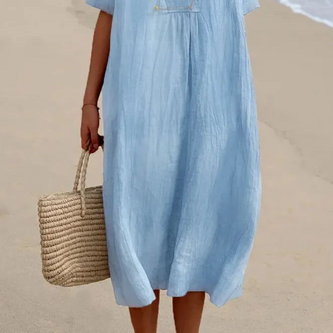 -Silvana™ | Relaxed Textured Maxi Dress-