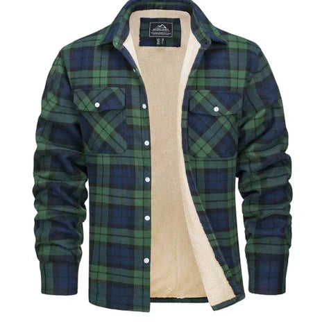Men > Jackets : Men's OWEN Checked Jacket – Timeless Plaid Outerwear in Green van Paper Favor