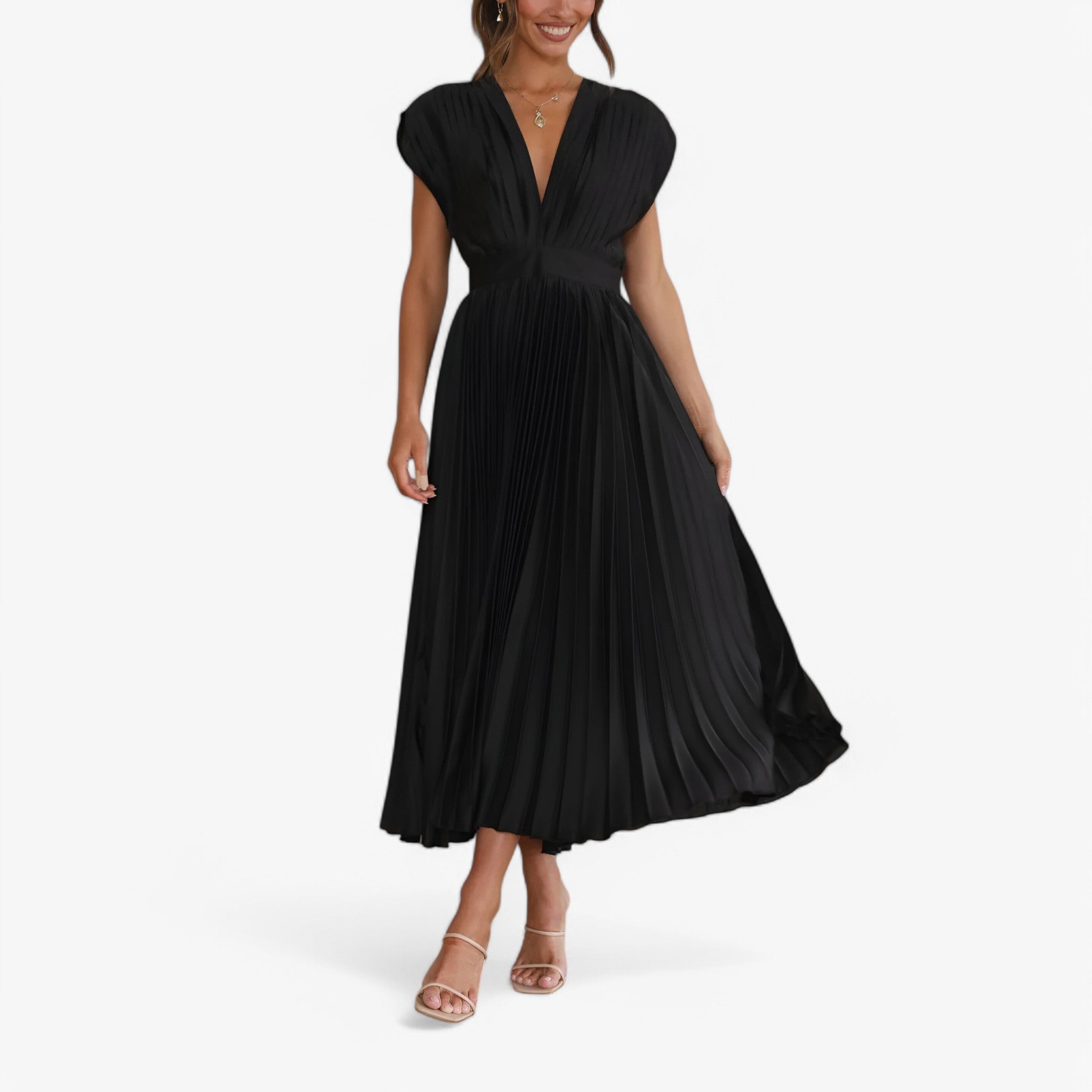 Women's Maxi pleated dress - Elegant and comfortable