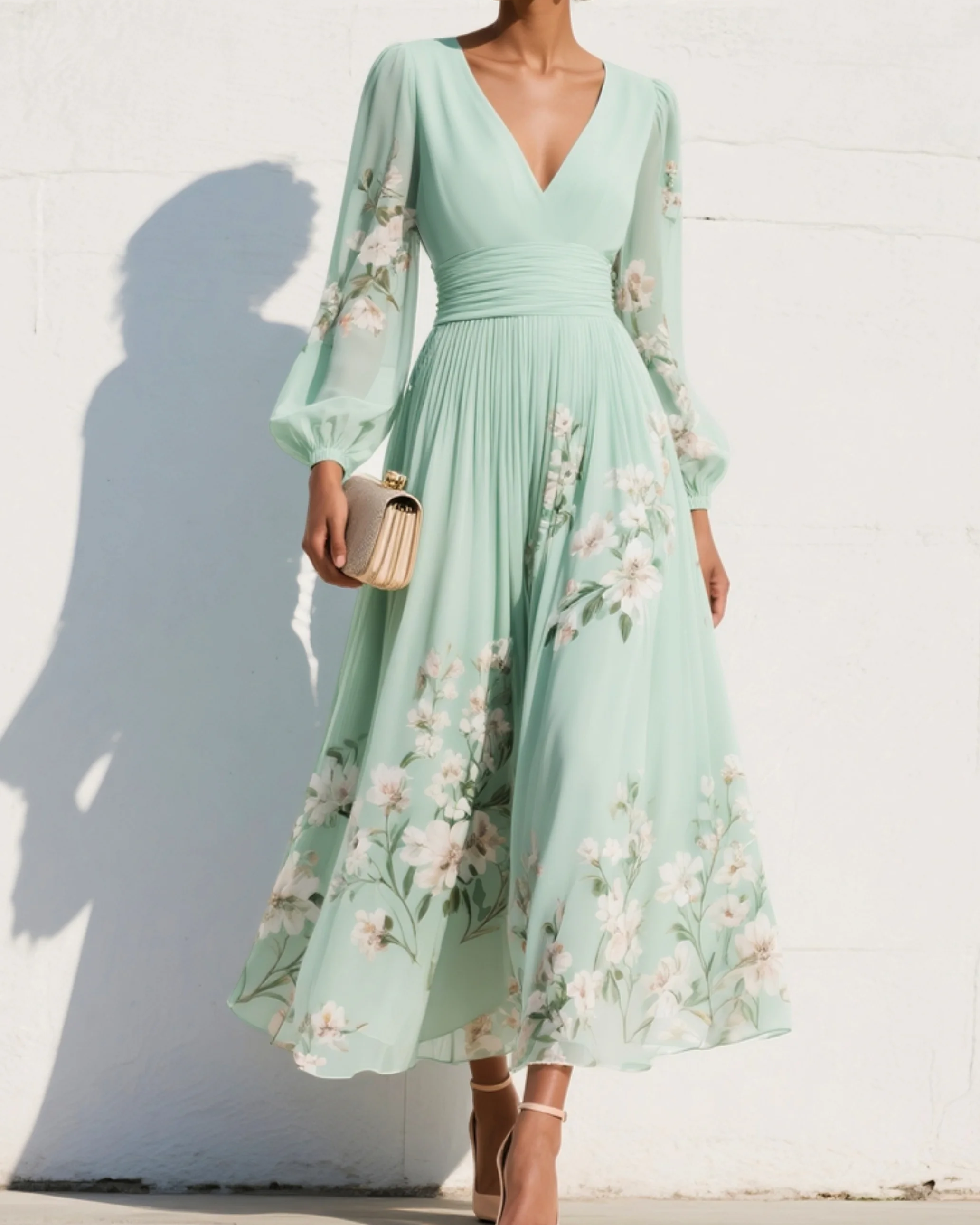 : Odelia - Floral Midi Dress in 2XL van Paper Favor