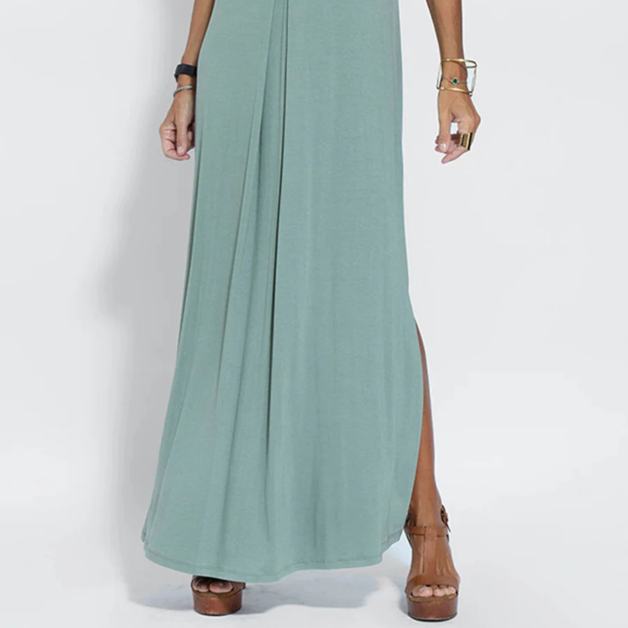 Women's Sleeveless Solid Color Maxi Dress for an Elegant and