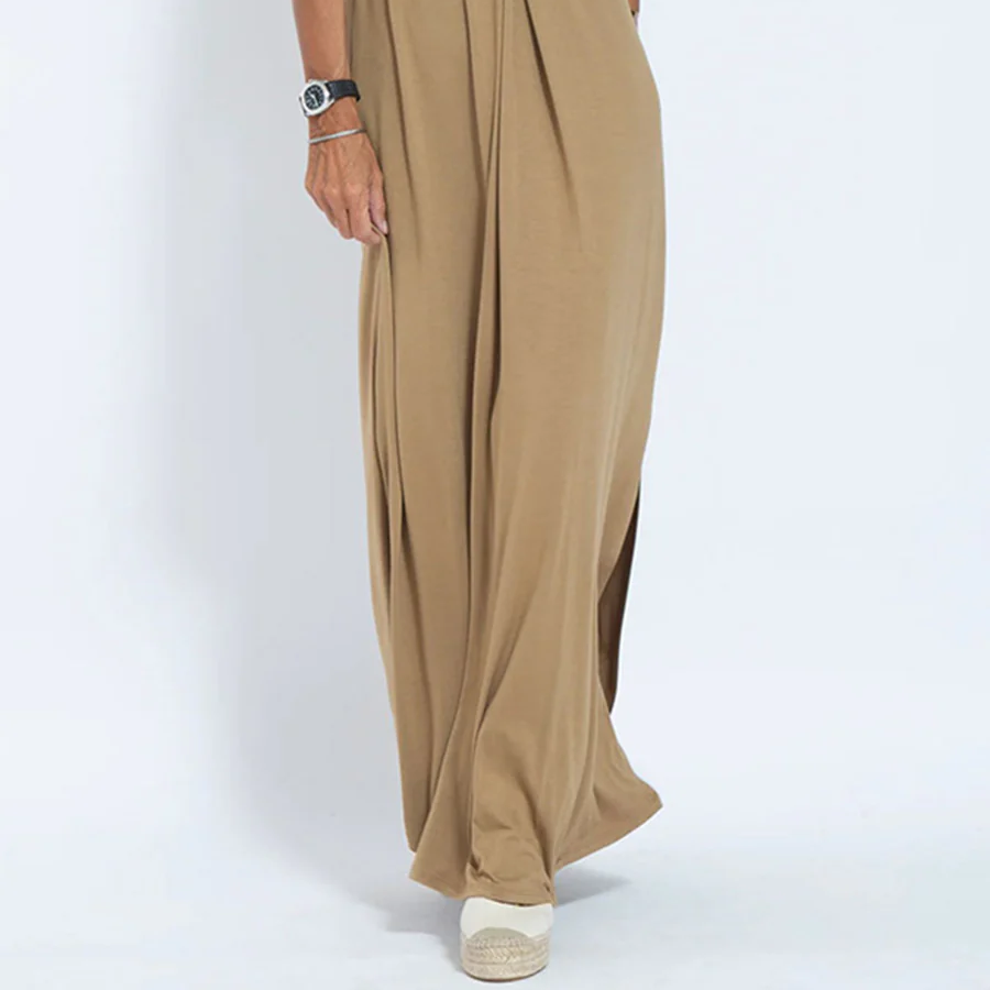Women's Sleeveless Solid Color Maxi Dress for an Elegant and