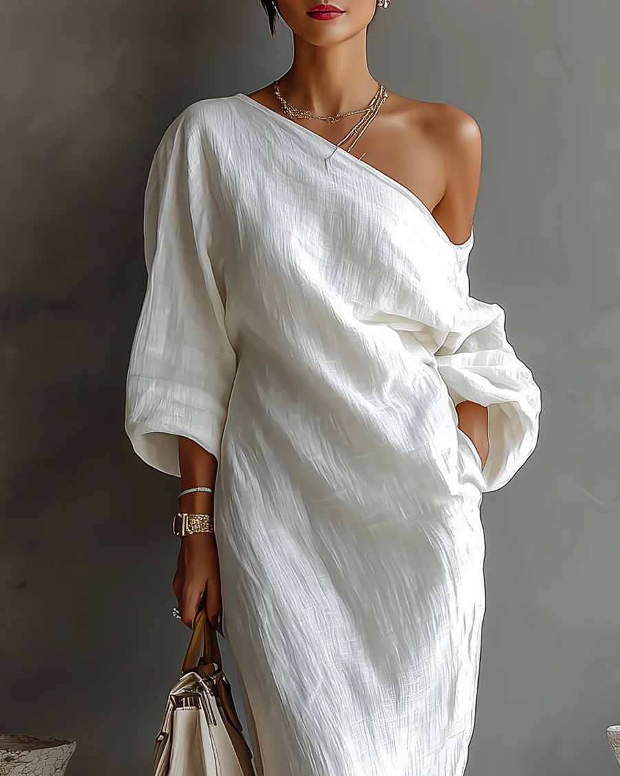 Clothing > Dresses : Nelle™ Elegant Maxi Dress in van Paper Favor