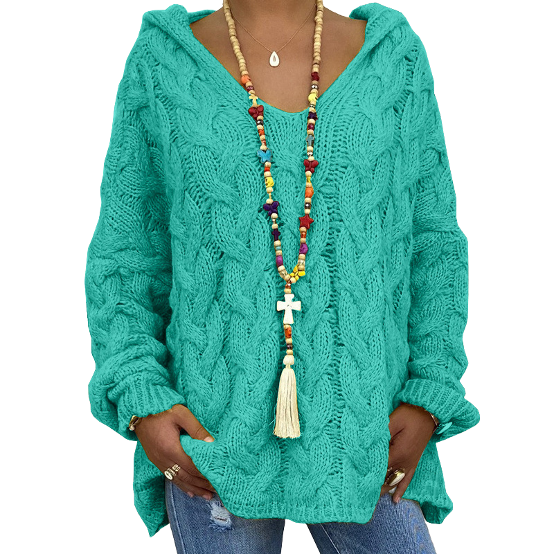 Everly Cozy Cable-Knit Hooded Sweater