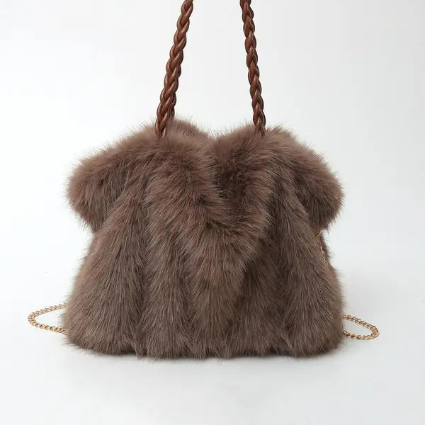 Plush Velvet Shoulder Tote Bag — Versatile, Luxurious Everyday Essential