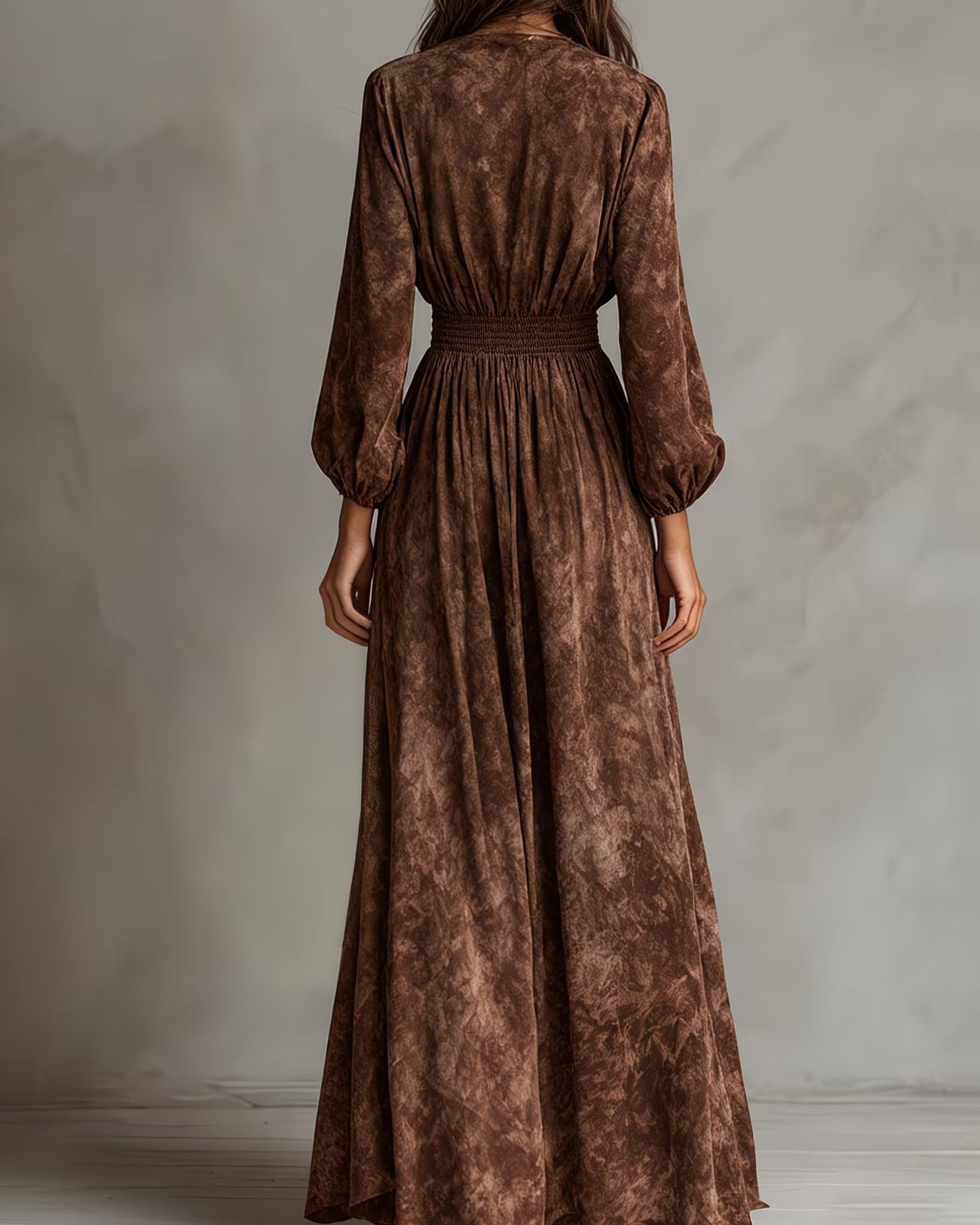 Dresses : Charlotte | Long Sleeve Flared Dress in van Paper Favor