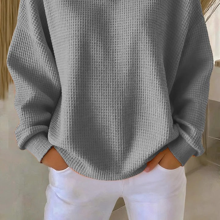 Sweater : Luna - Timeless Classic Sweater in Grey van Paper Favor