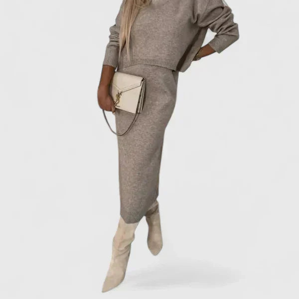 Women's Chic Dress and Turtleneck Sweater Set for Effortless Style