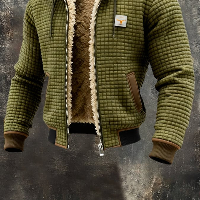 Fleece Jacket : Hayden Thermal-Impact Fleece Jacket – Warmth & Lightweight Comfort for Cold Days in Army green van Paper Favor