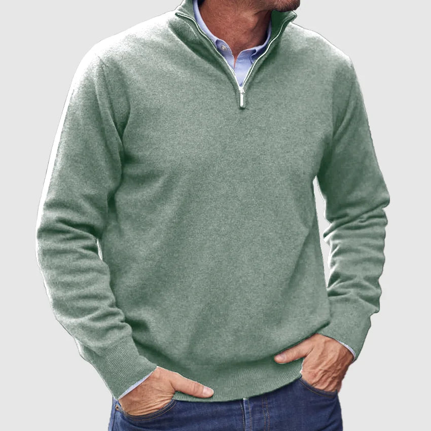 Italian-Made Men's Zip-Up Sweater