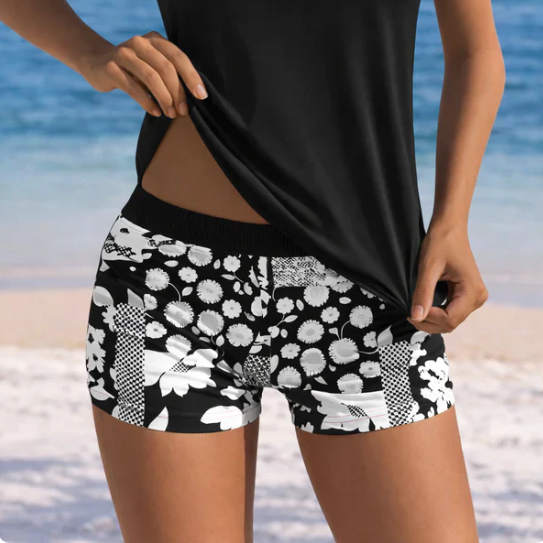 Daniella Tropical Plant Pattern Tankini Set – Vibrant, Figure-Flattering Beach Swimwear