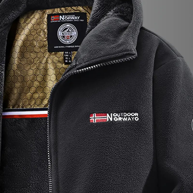 Fleece Jacket : Nathaniel Thermal Fleece Winter Jacket – Ultra-Warm Insulated Comfort for Cold Weather in Black van Paper Favor