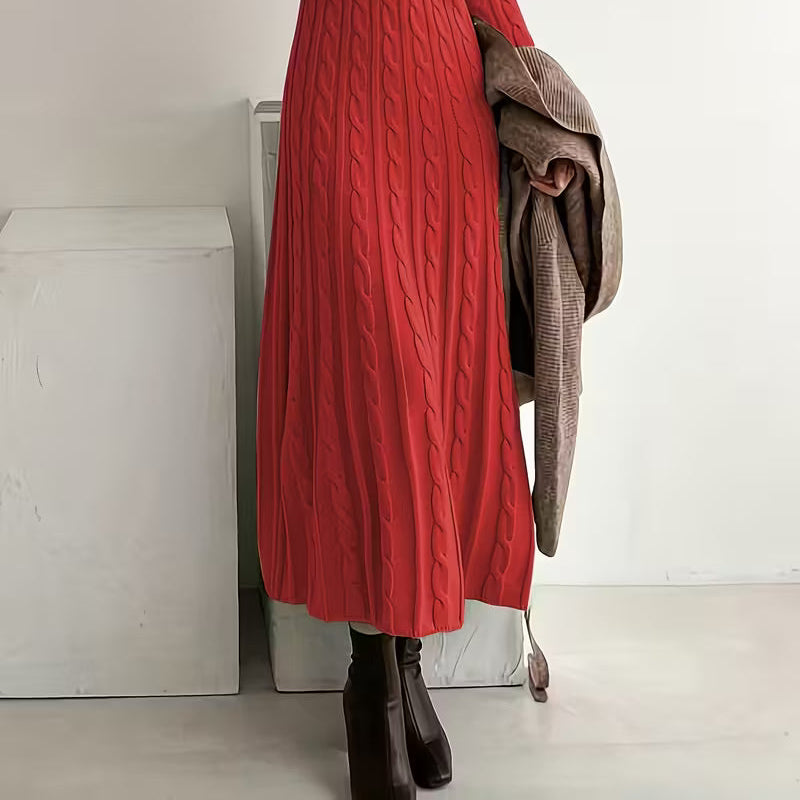 Women's Sophisticated Floor-Length Knit Dress