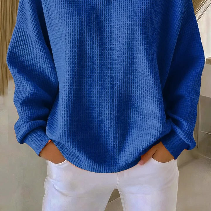 Sweater : Luna - Timeless Classic Sweater in Blue van Paper Favor