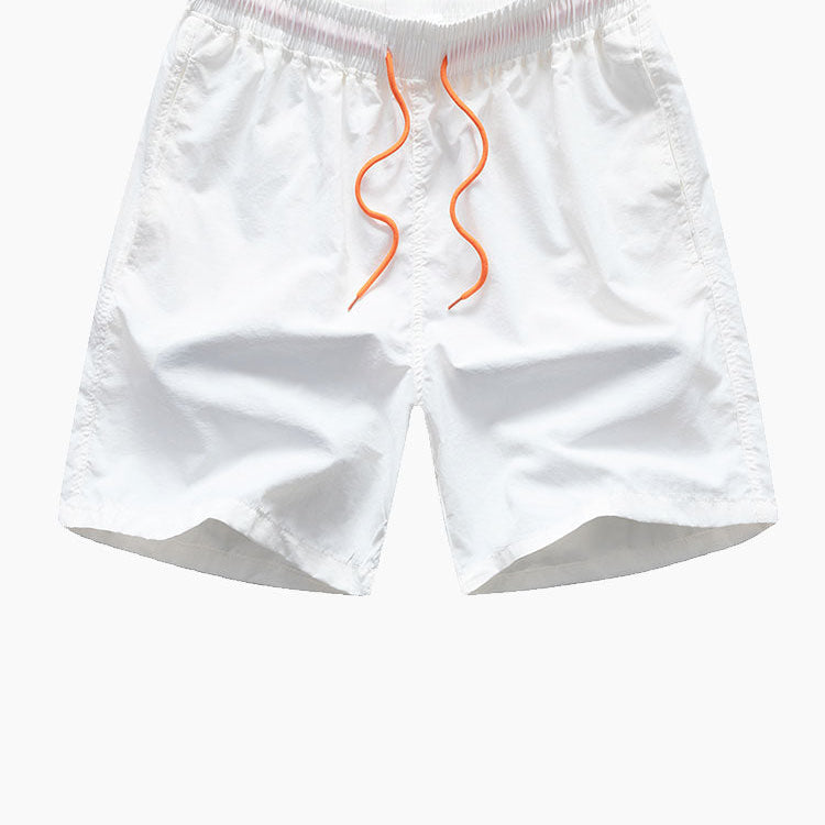 Men's Striped Print Button-Up Shirt & Swim Shorts Set