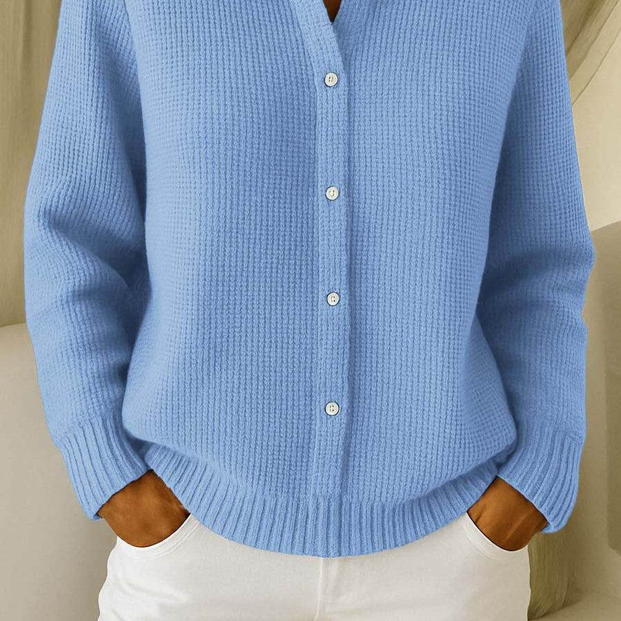 Katrina – Luxe Textured Knit Button-Front Cardigan