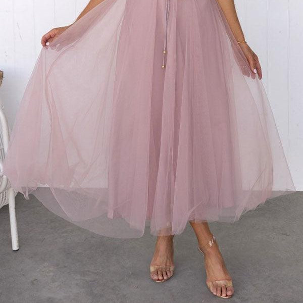 Women's Elegant Maxi Dress with Straps in Chiffon for a Modern