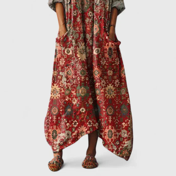 Women's Flowy Bohemian Printed Dress