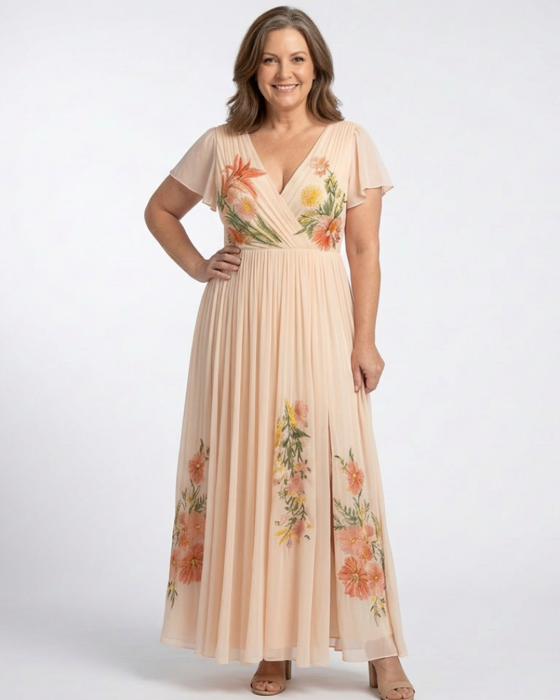 Clothing > Dresses : CALISTA | FLORAL MAXI DRESS in van Paper Favor