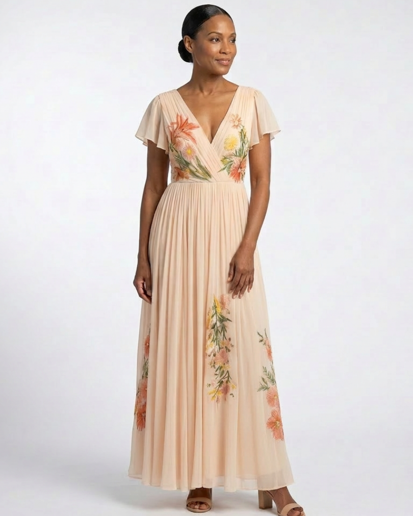 Clothing > Dresses : CALISTA | FLORAL MAXI DRESS in van Paper Favor