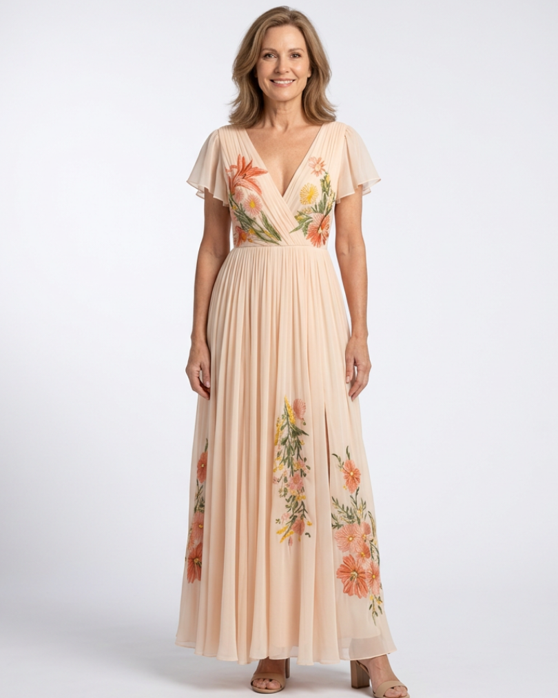 Clothing > Dresses : CALISTA | FLORAL MAXI DRESS in van Paper Favor