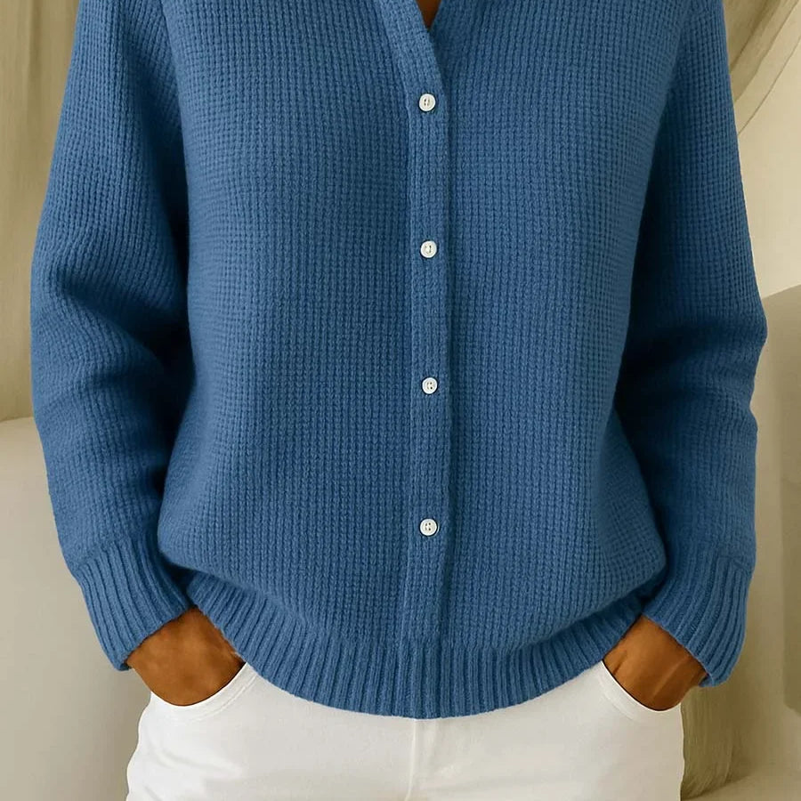 Katrina – Luxe Textured Knit Button-Front Cardigan