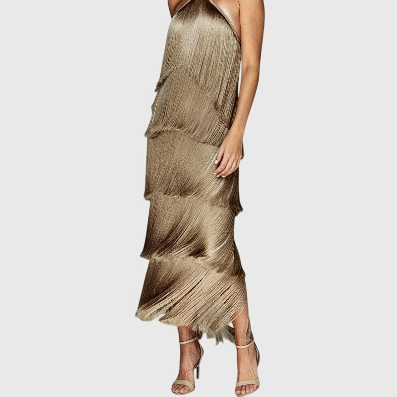 Women's Artiselle Tassel Dress - Elegant Fringe Detail