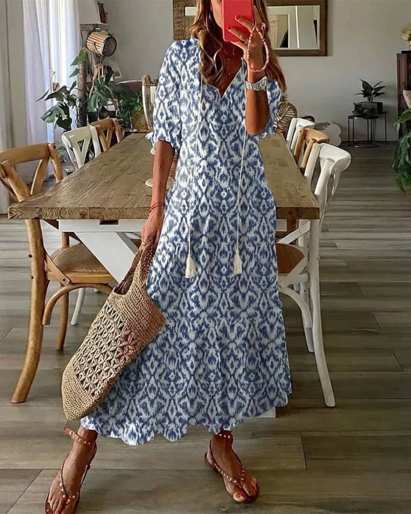 Dress : ARIA | Boho Tummy Coverage Dress in van Paper Favor