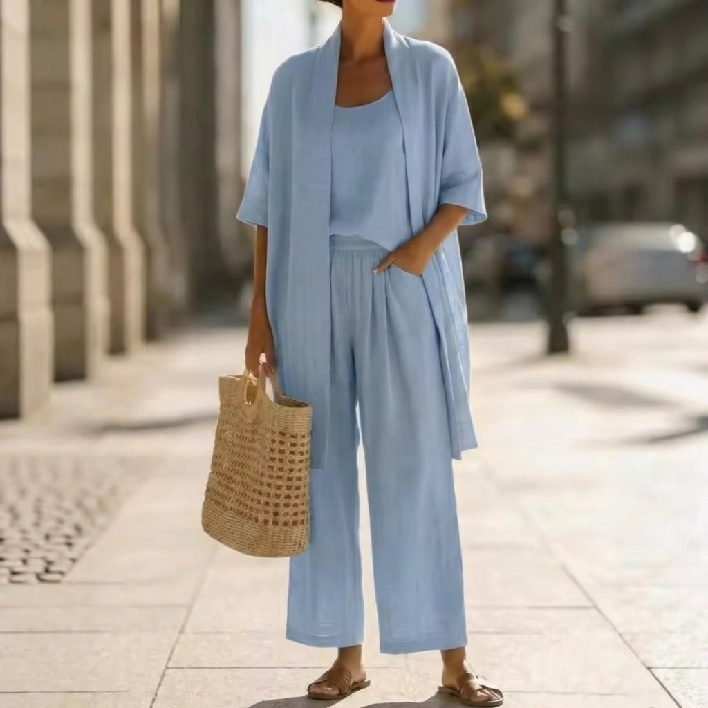 Set : Abigail | Elegant Three-Piece Set in Blue van Paper Favor