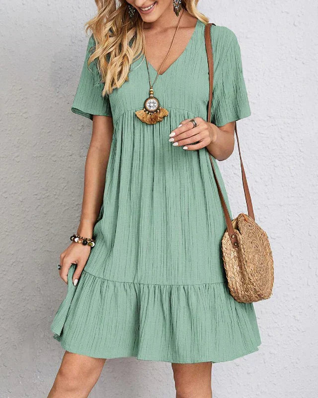 Clothing > Dresses : Susie™ Bohemian Casual Dress in Light Green van Paper Favor