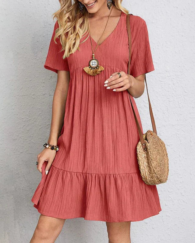Clothing > Dresses : Susie™ Bohemian Casual Dress in Red van Paper Favor