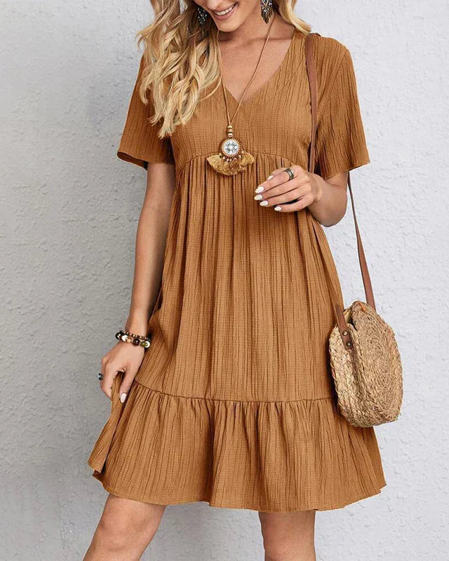 Clothing > Dresses : Susie™ Bohemian Casual Dress in Brown van Paper Favor
