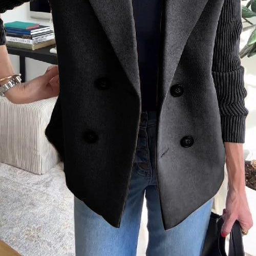 : TASHA CASUAL BLAZER COAT in Black van Paper Favor