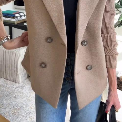 : TASHA CASUAL BLAZER COAT in Brown van Paper Favor