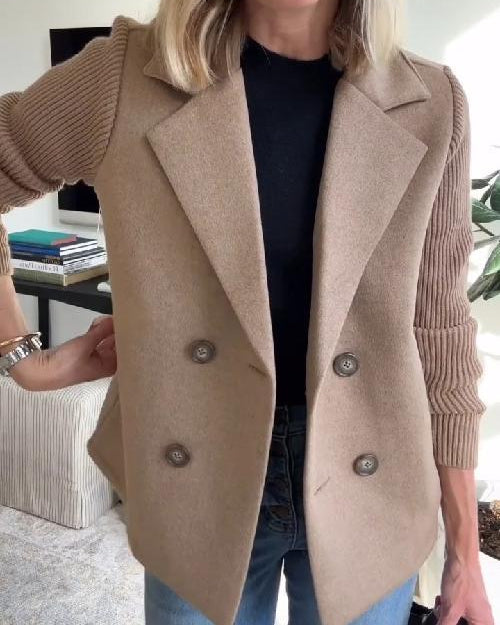: TASHA CASUAL BLAZER COAT in Brown van Paper Favor