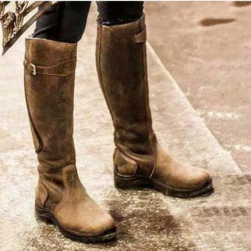 Women > Boots : Women's Maeve Waterproof Leather Riding Boots – All-Weather Comfort & in Brown van Paper Favor