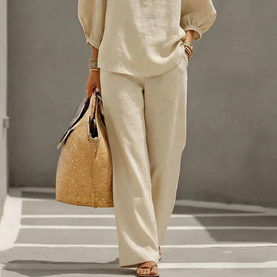 Camille | Relaxed Linen Button-Up Two-Piece Set
