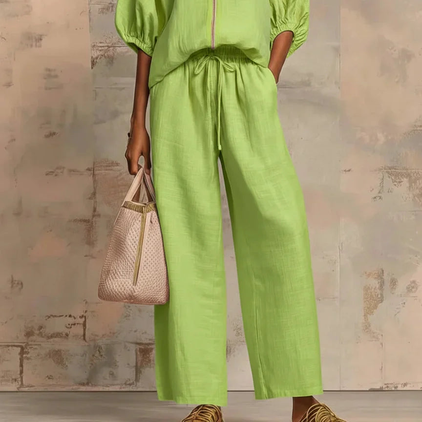 Amélie | Effortless Linen Zip Two-Piece Set