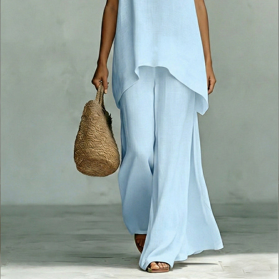 Elenia | Elegant Linen-Cotton Two-Piece Set