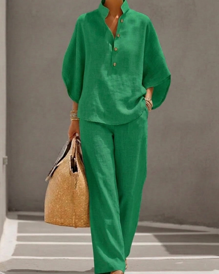 Set : Grace | Classic 2-piece Set in Green van Paper Favor
