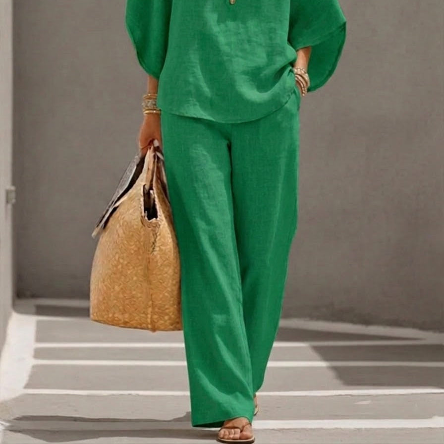 Set : Grace | Classic 2-piece Set in Green van Paper Favor