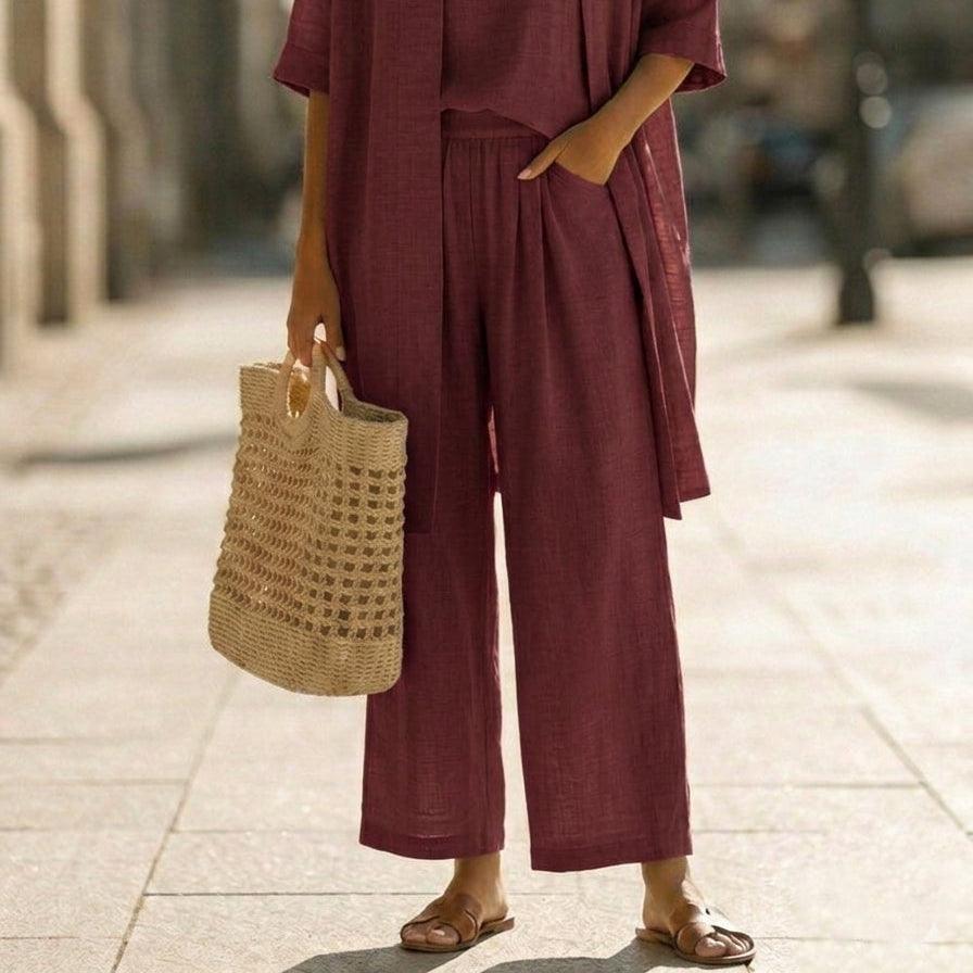 Isa | Effortless Linen-Cotton Three-Piece Set