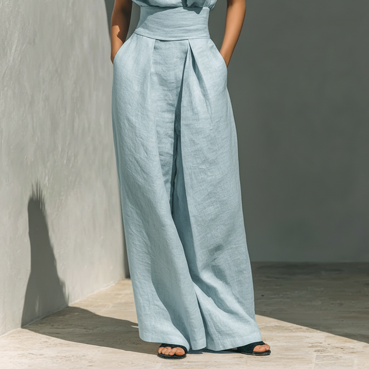 Ariana | Elegant Linen Wide-Leg Set