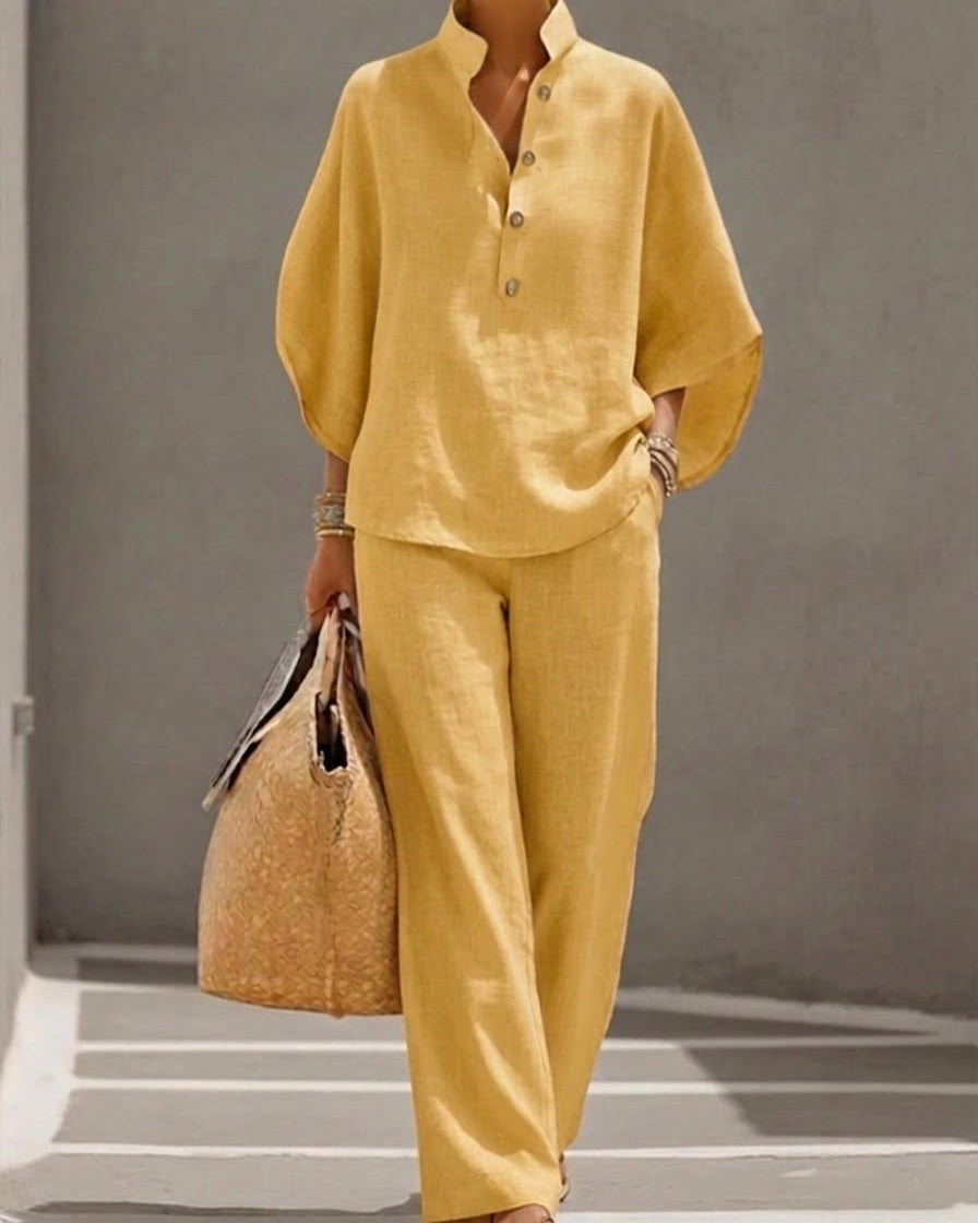 Set : Grace | Classic 2-piece Set in Yellow van Paper Favor