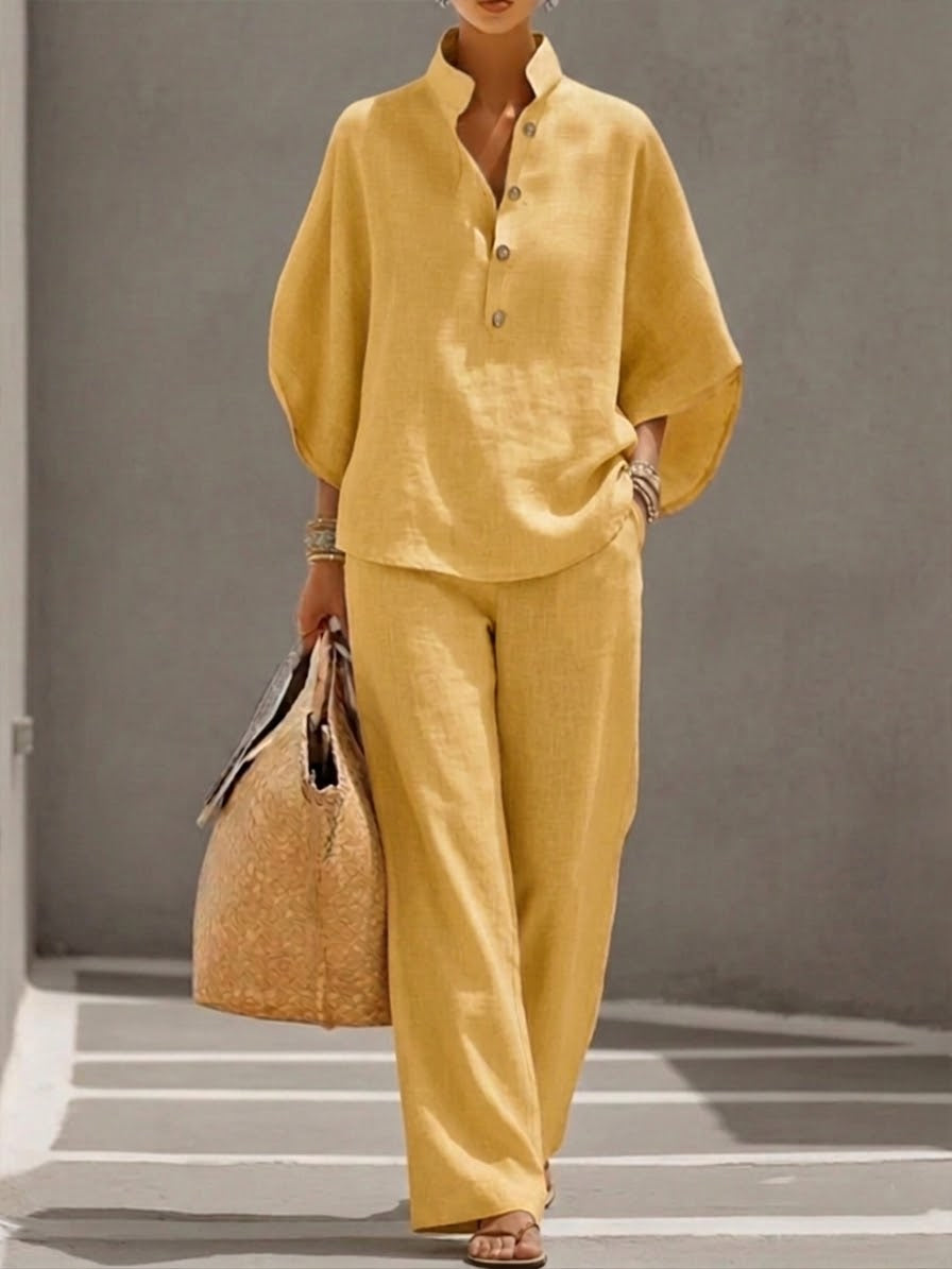 Set : Grace | Classic 2-piece Set in Yellow van Paper Favor
