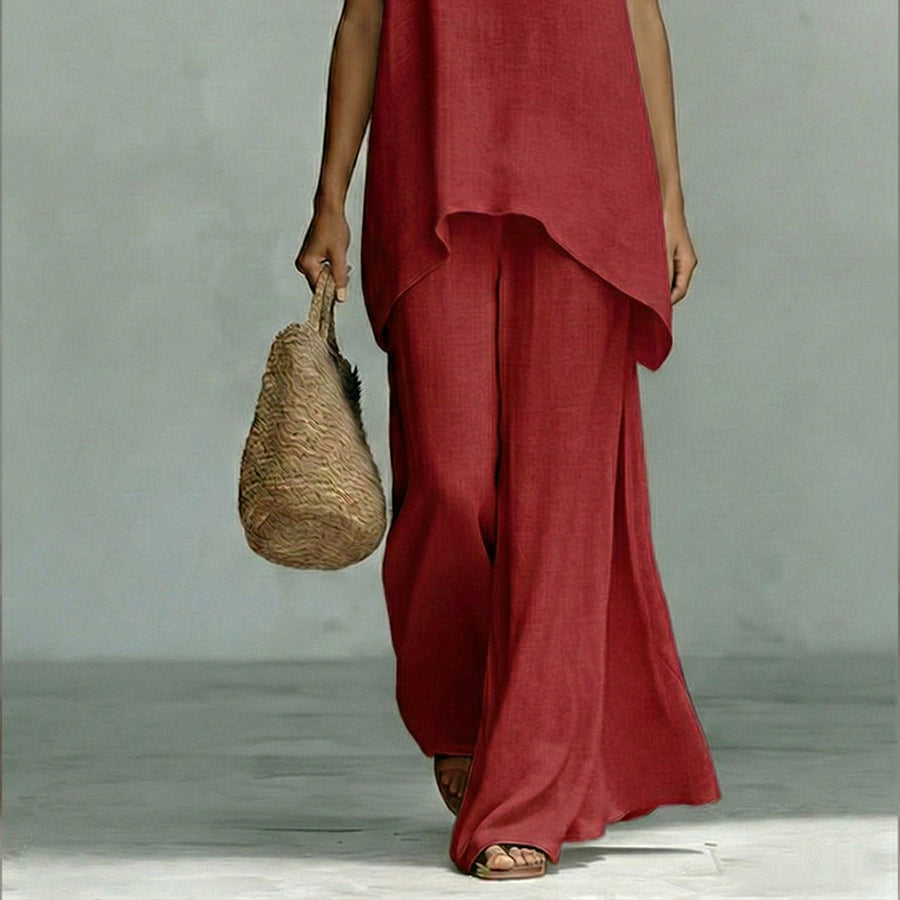 Elenia | Elegant Linen-Cotton Two-Piece Set